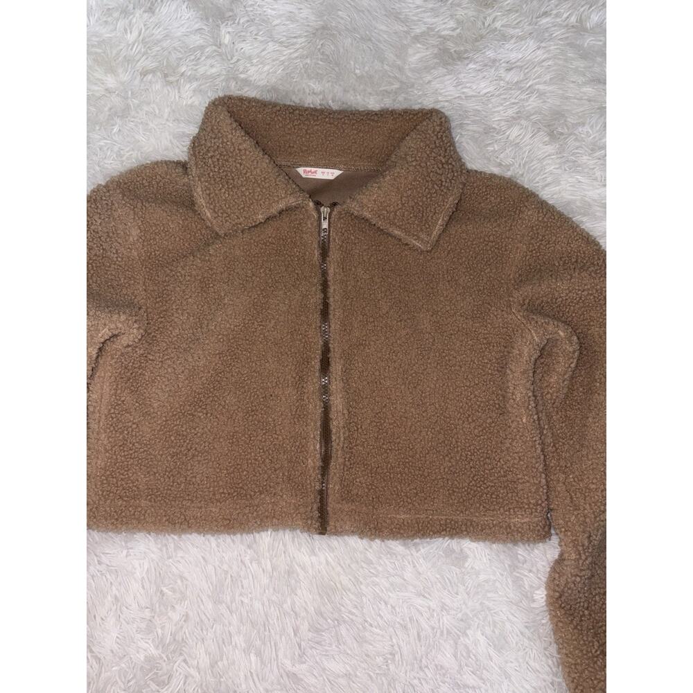 Romwe women’s S Teddy Fleece Zip Jacket. Cute, Grt. Shape